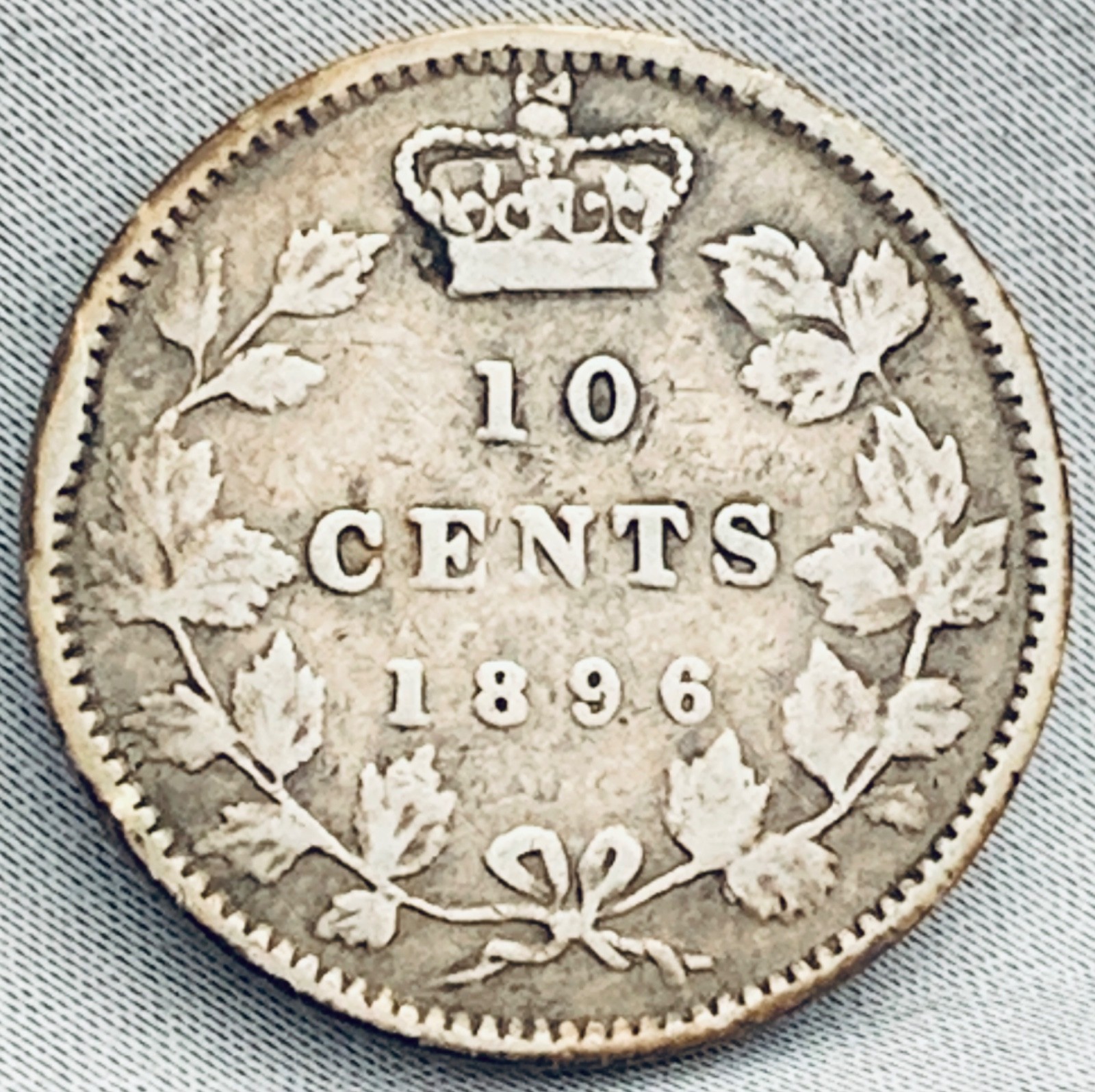 1896 Canada 10 Cents Silver Coin - Obverse #6