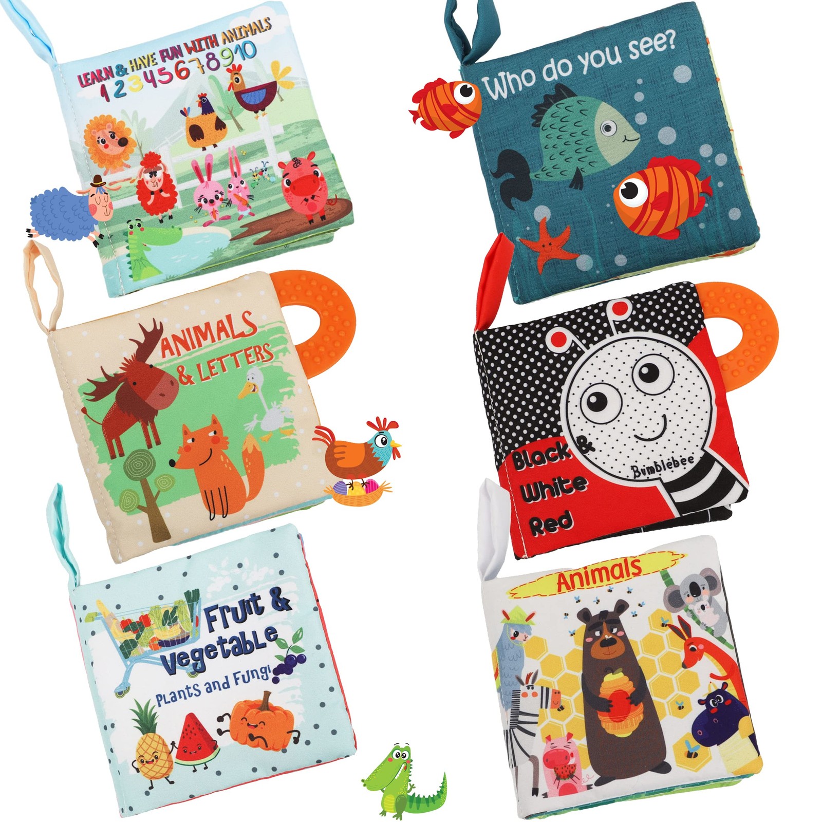 Baby Books Toys Gifts, Touch and Feel Cloth Crinkle Books for Babies,Infant T...