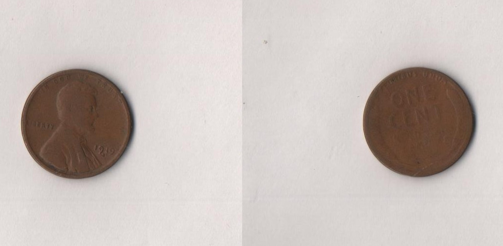 1919-S Lincoln Wheat Penny Cent - San Francisco Mint Bin#15