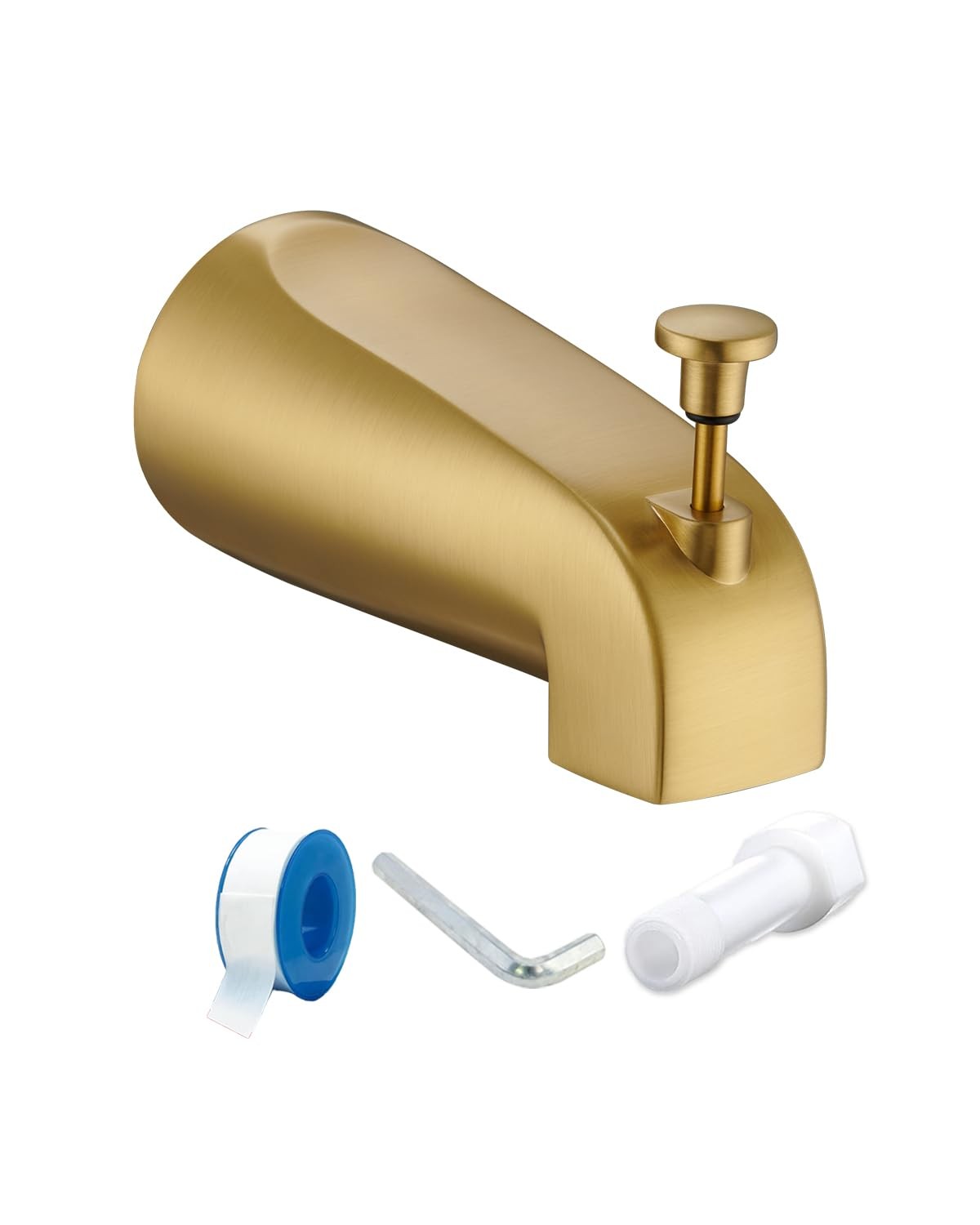 FROPO Tub Spout Diverter Slip On 1/2" Copper Bathroom Faucet Brushed Gold