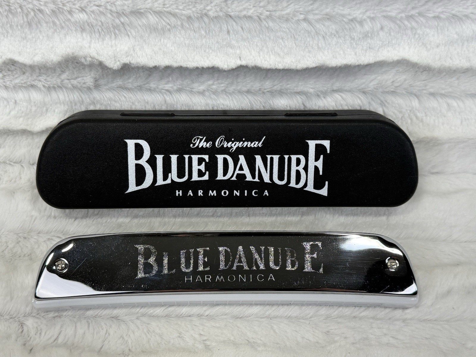 Vintage The Original Blue Danube Harmonica with Case & Instruction Sheet