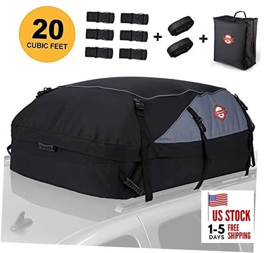 Car Roof Bag Cargo Carrier, 20 Cubic Feet Waterproof Rooftop Cargo 36*30*22