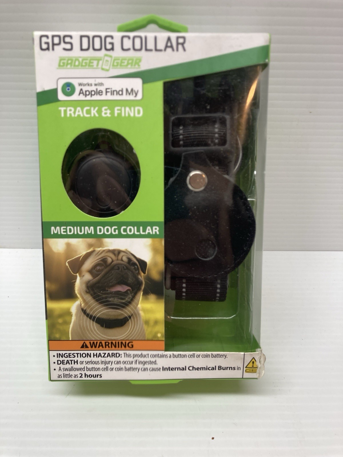 New Gadget Gear GPS Animal Tracker Collar Size Med 12-15” 
