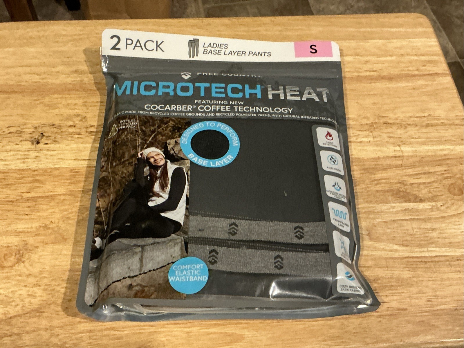 Free Country Women's Base Layer Pant Microtech Heat 2 Pack Size S NIP