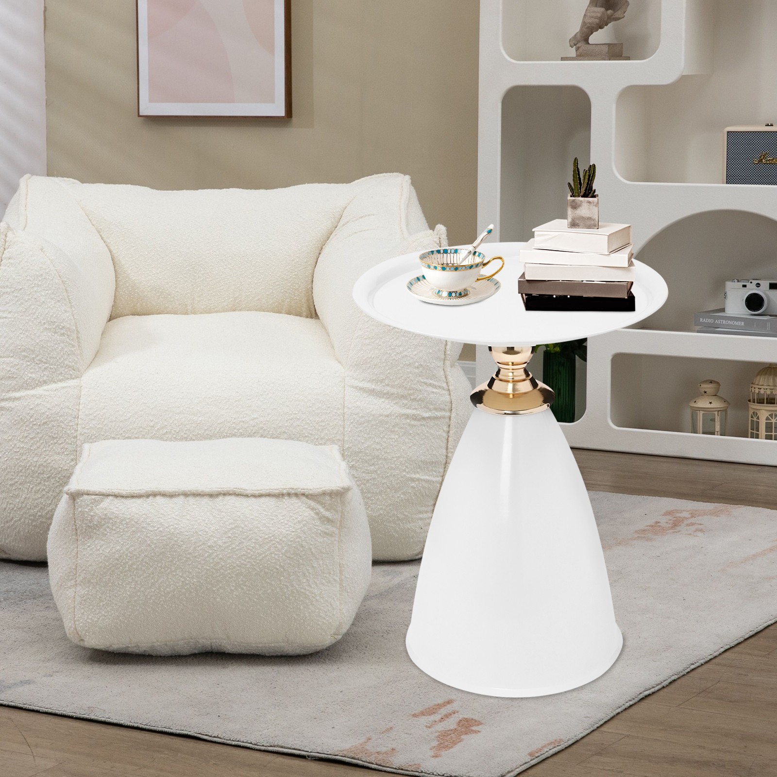 Side End Table, Small Round Side Table, For Living Room, Bedrooms, Offices