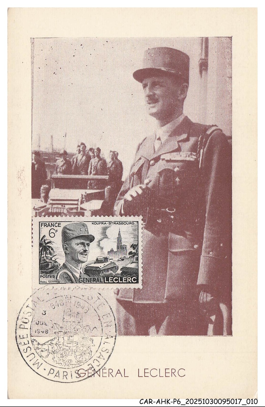 CAR-AHKP6-0300-MAXIMUM CARDS - Général Leclerc - 1948