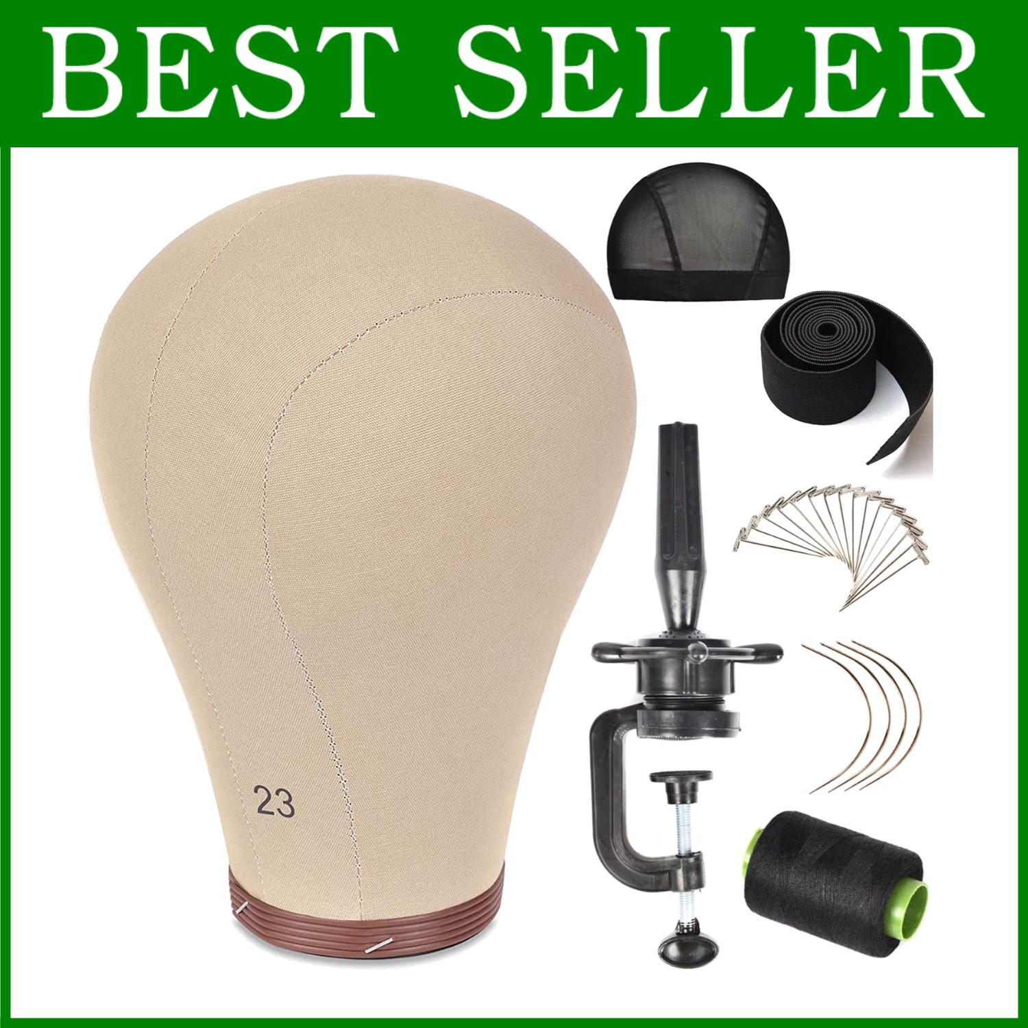 Sturdy 23" Cork Block Head Mannequin