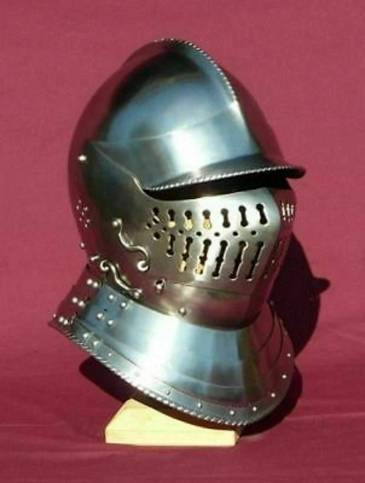 Knight Medieval European Helmet Closed Armor Antique Roleplay Cosplay