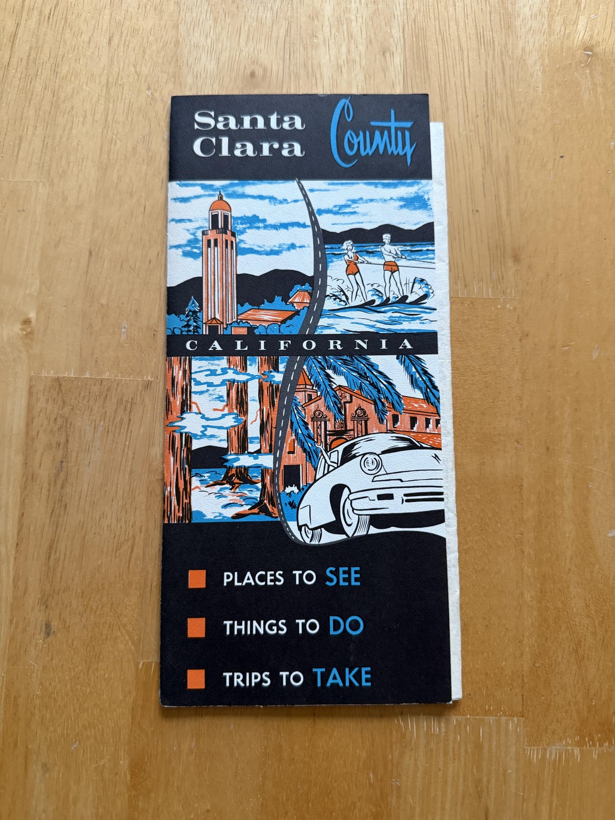 Vintage 1965 Santa Clara County California Map & Guide Plant Tours Insert