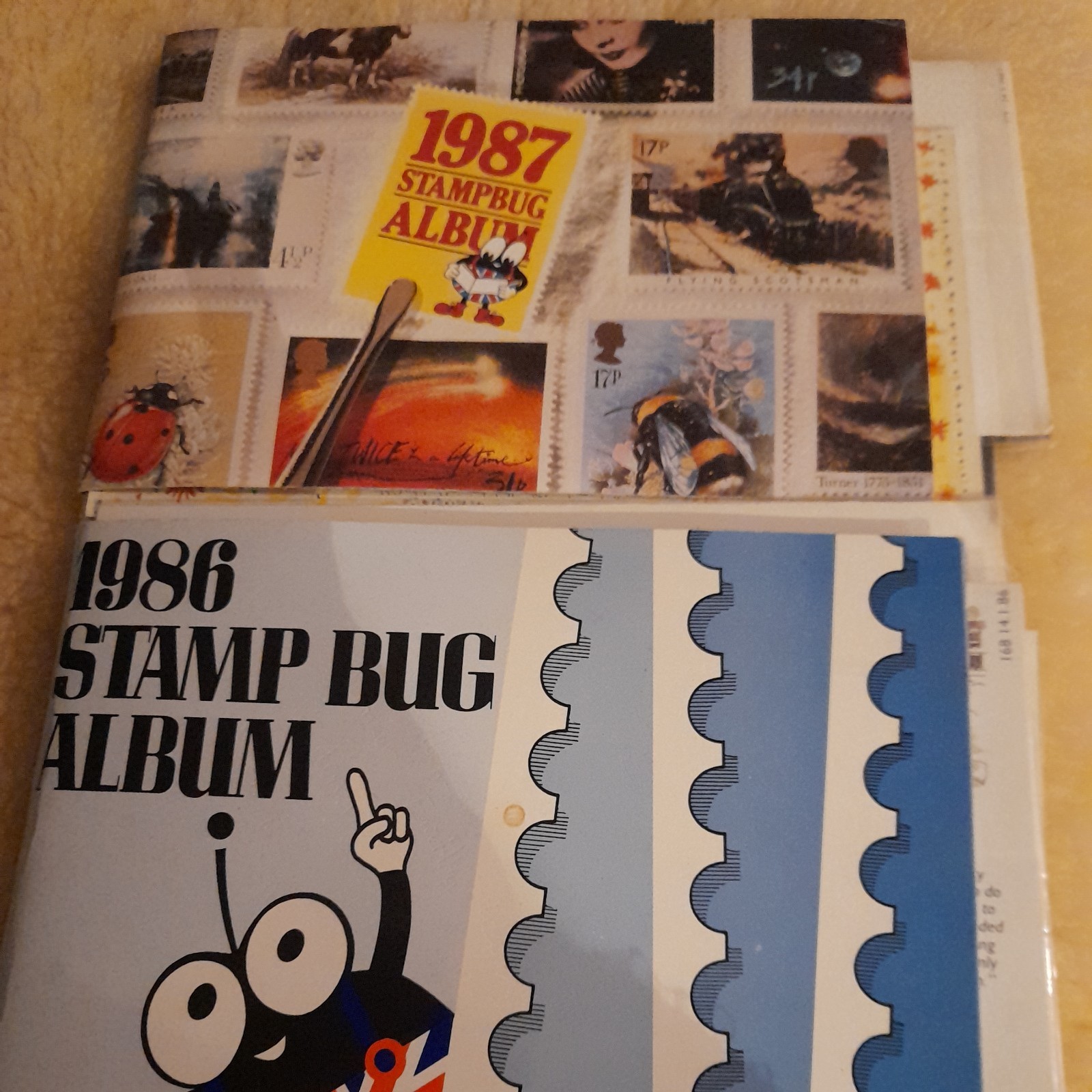 Stamp Bug Albums  1986 and  1987  Mostly Complete VGC
