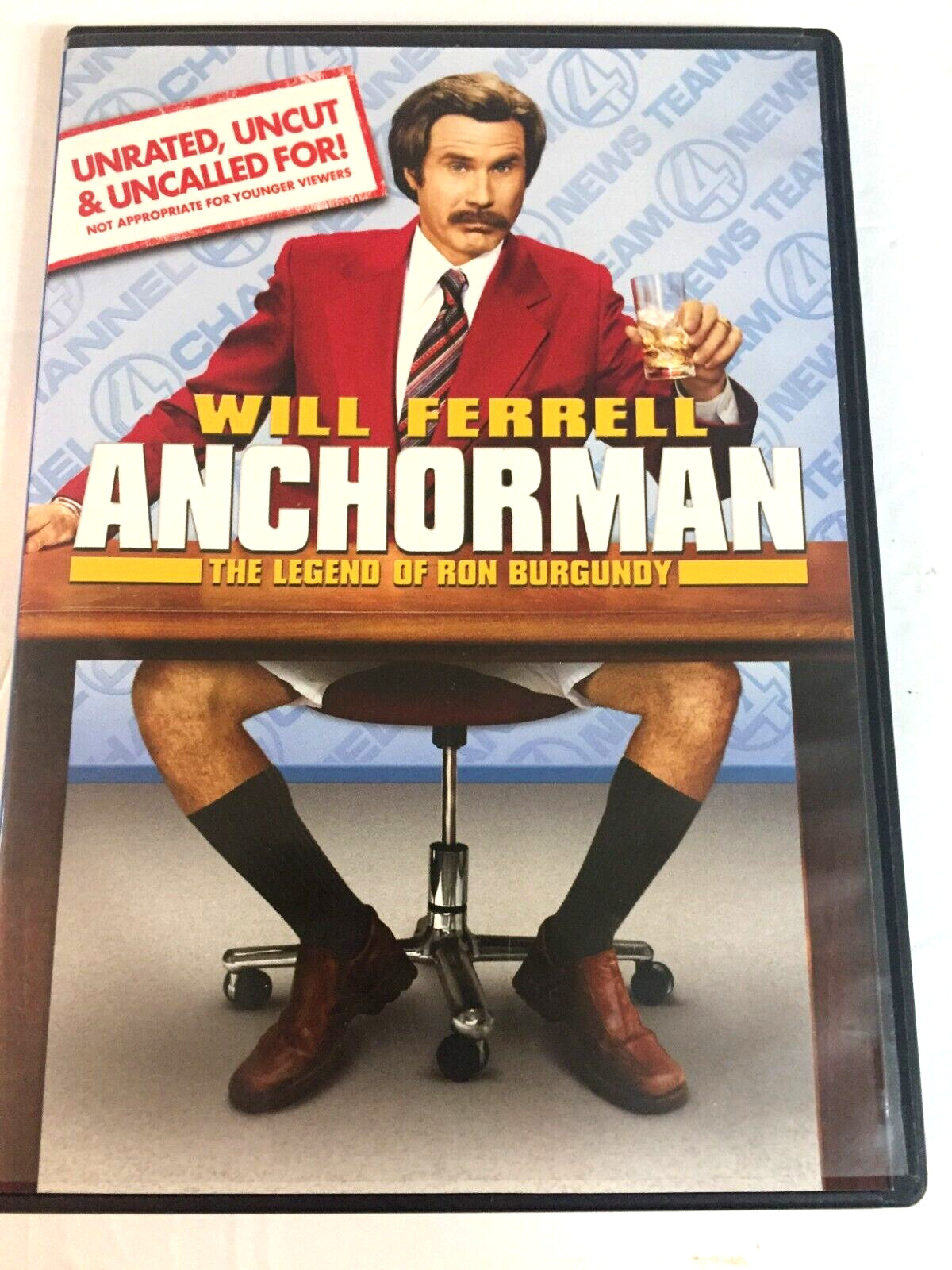 Anchorman Will Ferrell Unrated  Uncut DVD Ships  Same Day With Tracking