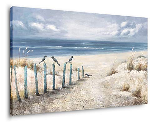  Beach Canvas Wall Arts with Textured 3D Seascape 28"L x 20"W Beach Pictures