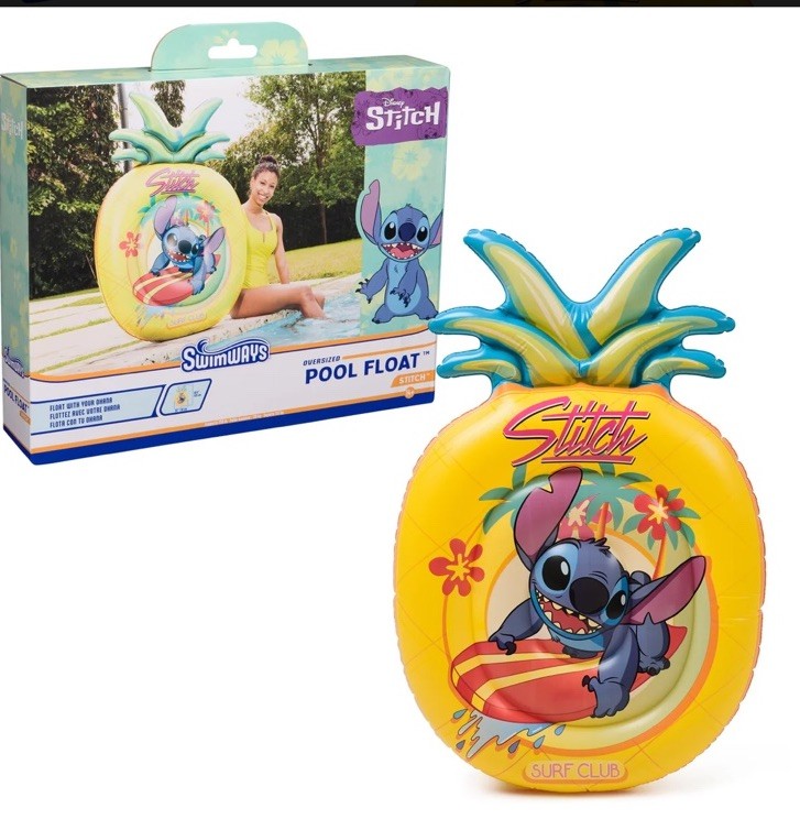 New SwimWays Stitch Oversized Pineapple Pool Float Island 14+