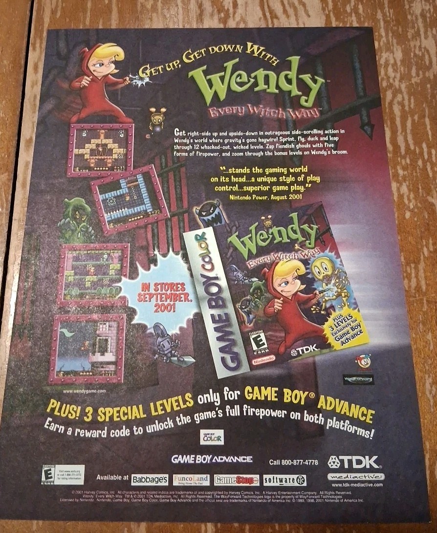 Wendy Every Witch Way Video Game Vintage Print Ad 2001 8x11
