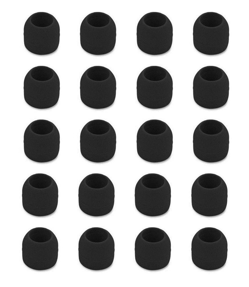 Zotech 20 Pcs Silicone Earbud Tips Black Small Replacement for Multiple Bra