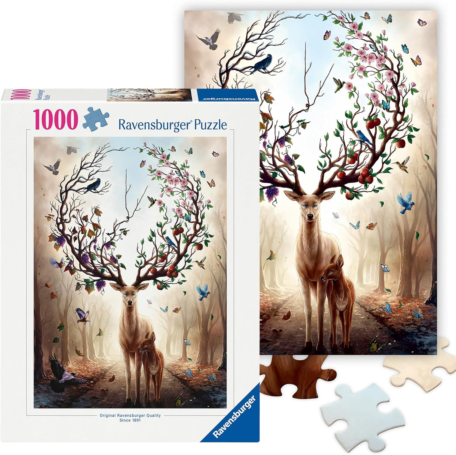 - Fantasy Deer - 1000 Piece Jigsaw Puzzle - Stunning, Vivid Imagery of a Mythica