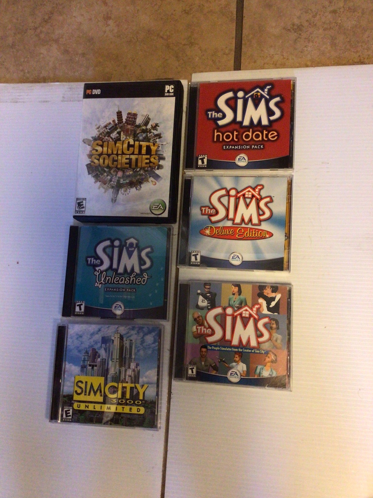 Vintage 90's 2000s Y2K Lot of 6 PC SIMS Games CD-ROM Untested As Is