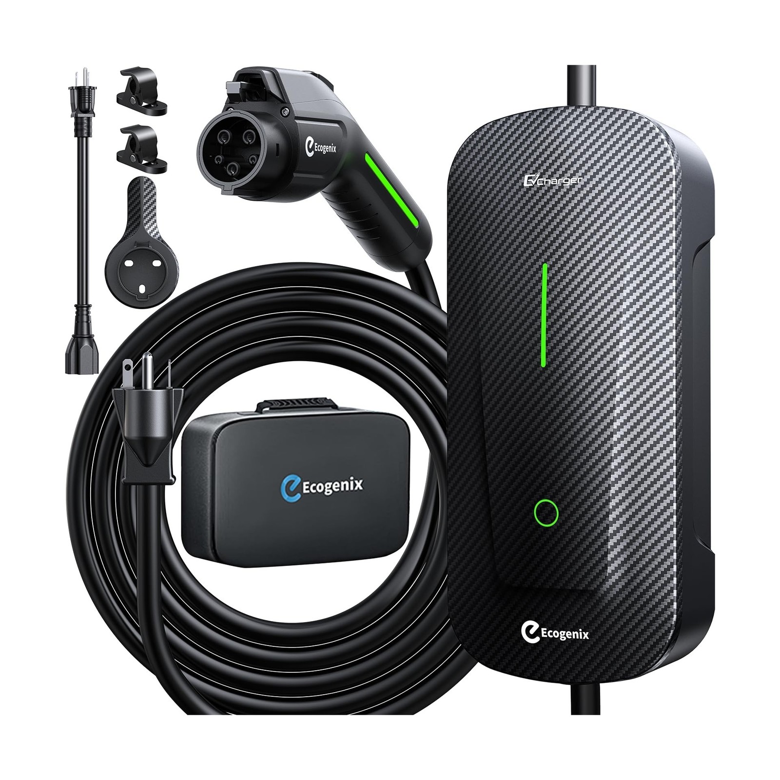 Level 1/2 EV Charger with Holder, 16A 25ft Cable Portable Mobile J1772 Charge...