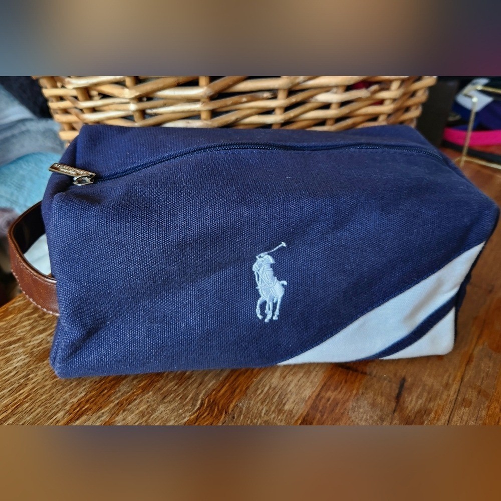 Polo Ralph Lauren Travel Toiletries Bag Canvas Preppy