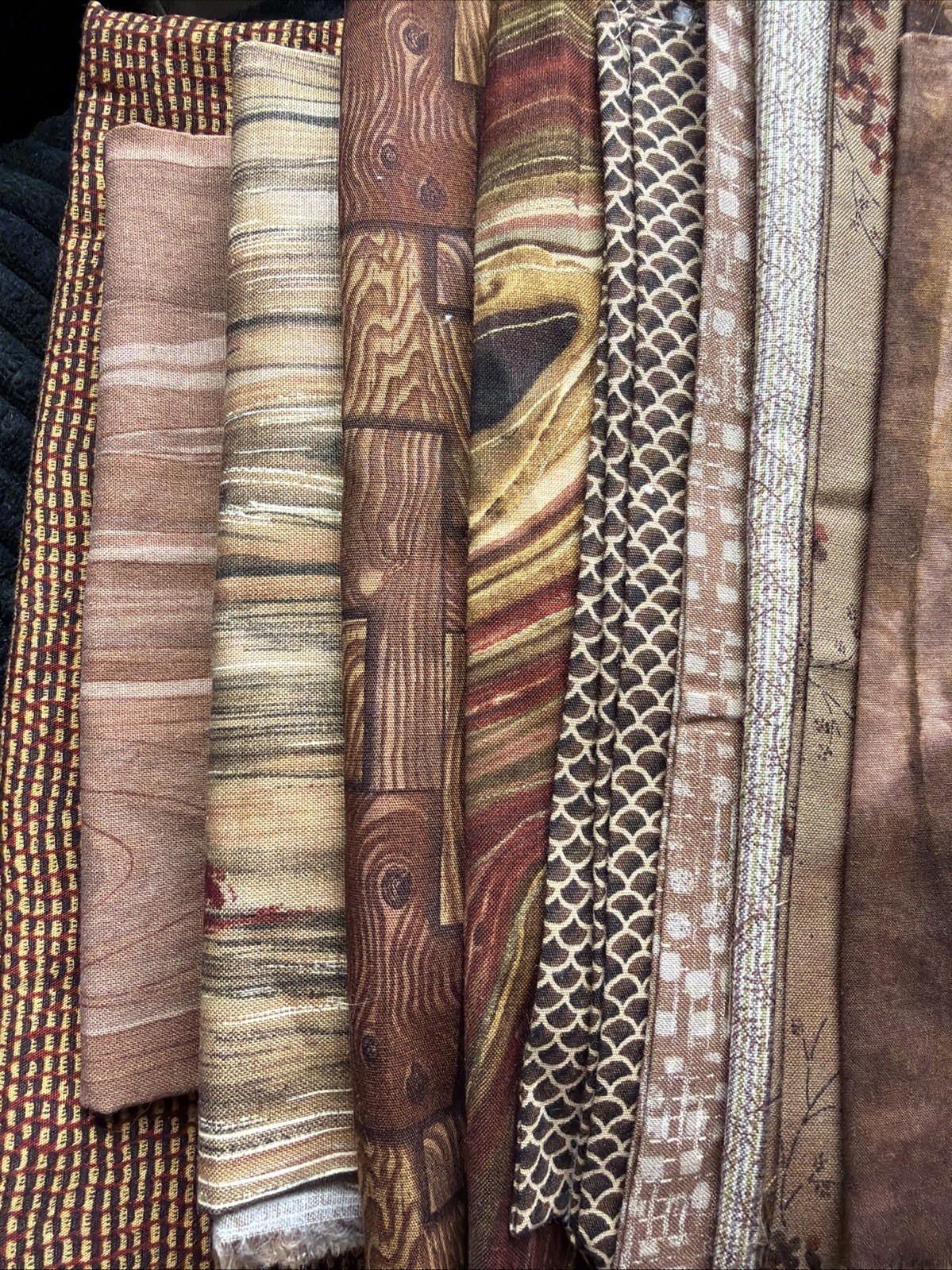 Quilt FABRIC Lot FQ X Yds QUILTING COTTON Browns By Weight