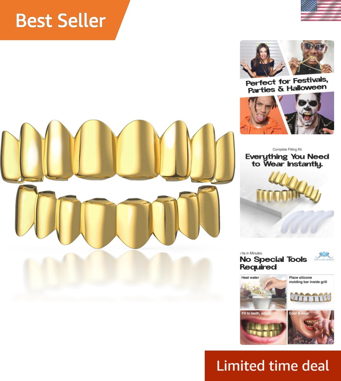 Versatile Gold Grillz for Teeth - Perfect Accessory for Any Occasion