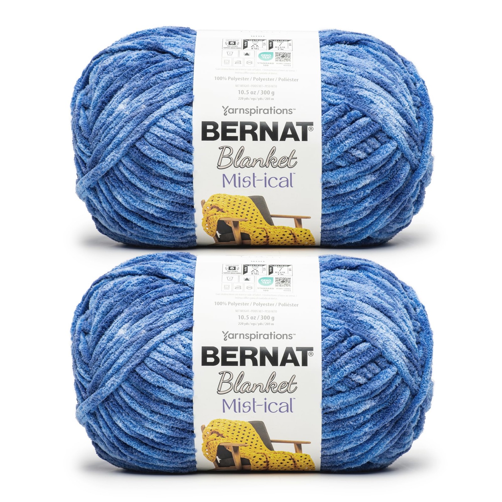 Bernat Blanket Mist-ical Crystal Ocean Yarn 2-Pack 300g machine washable