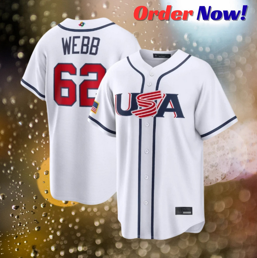 Logan Webb #62 Team USA White 2026 USA 250 Patch Stitched Jersey All Sizes