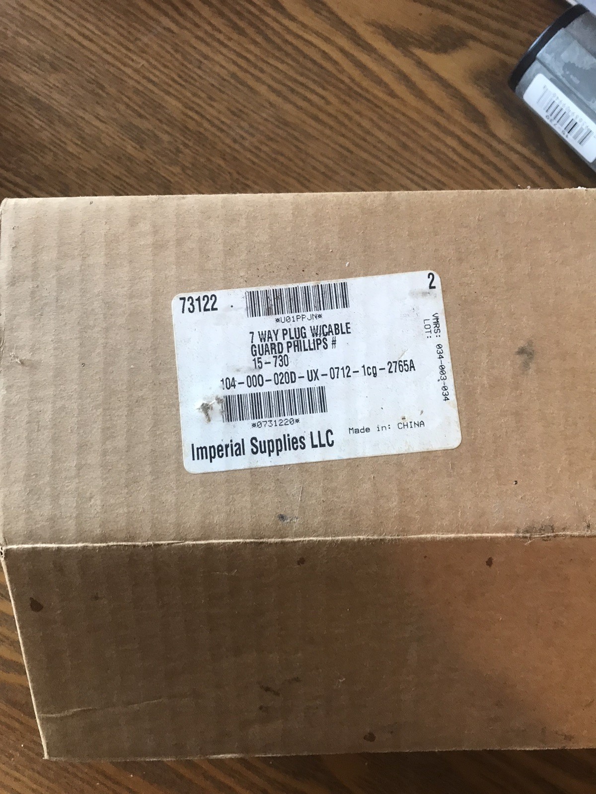 15-730 Genuine Phillips 7-Way Plug with Cable Guard Spring Zinc Die-Cast Truck