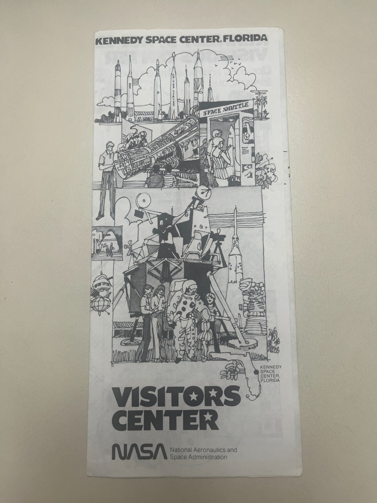 Kennedy Space Center Florida Visitors Center Guide and Map 1980