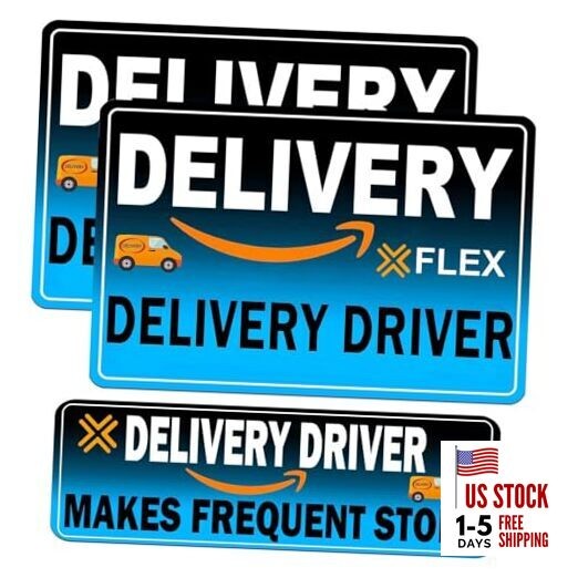 Flex Delivery Driver Car Magnet, 3PCS Frequent Stops Removable Set, Blue