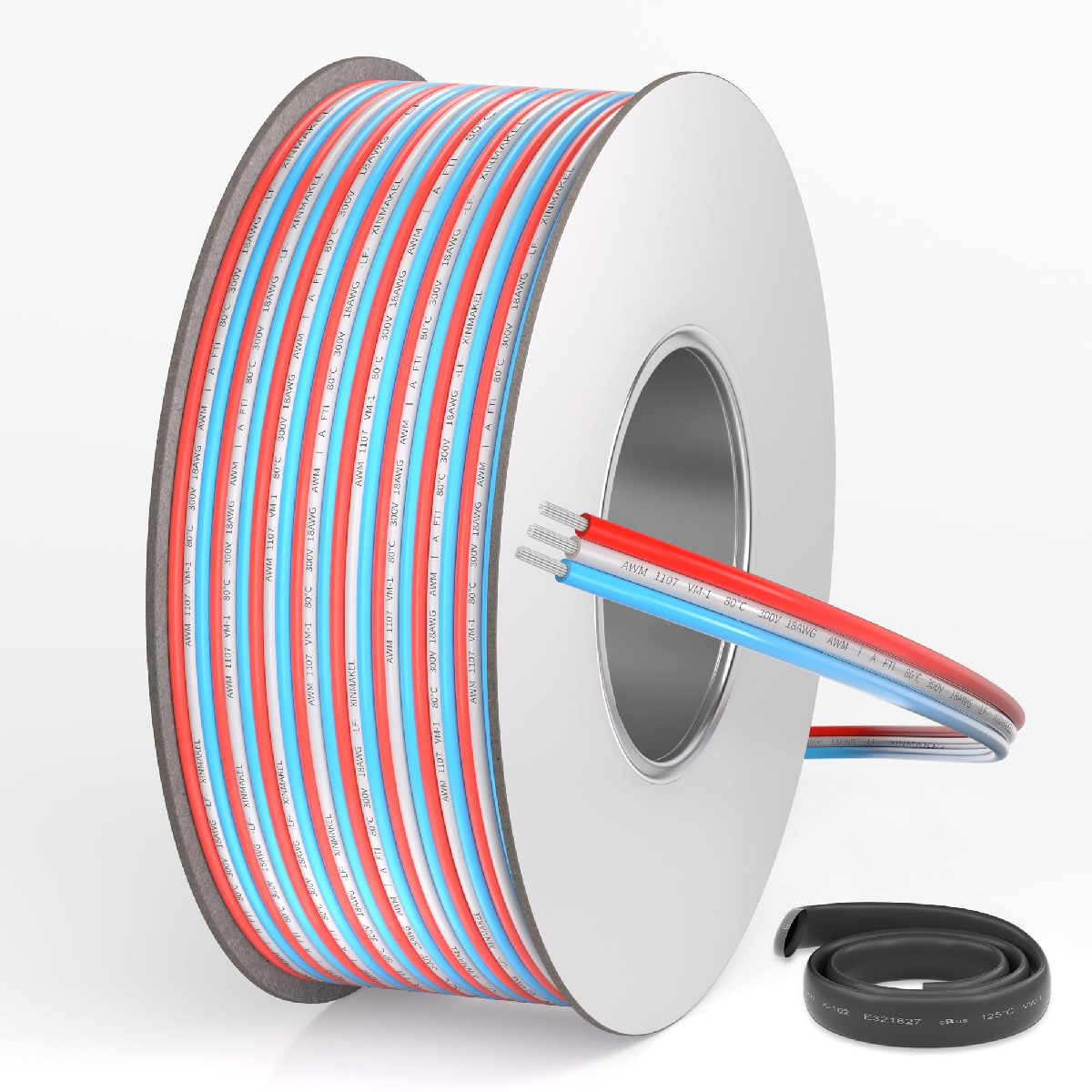 ALITOVE 98.4ft 18AWG 3 Pin Tinned Copper Electrical Wire for LED Strip Lights