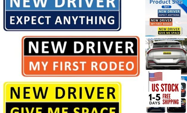 3Pcs Student Driver Magnet Stickers Reusable Student Driver Magnetic Car 