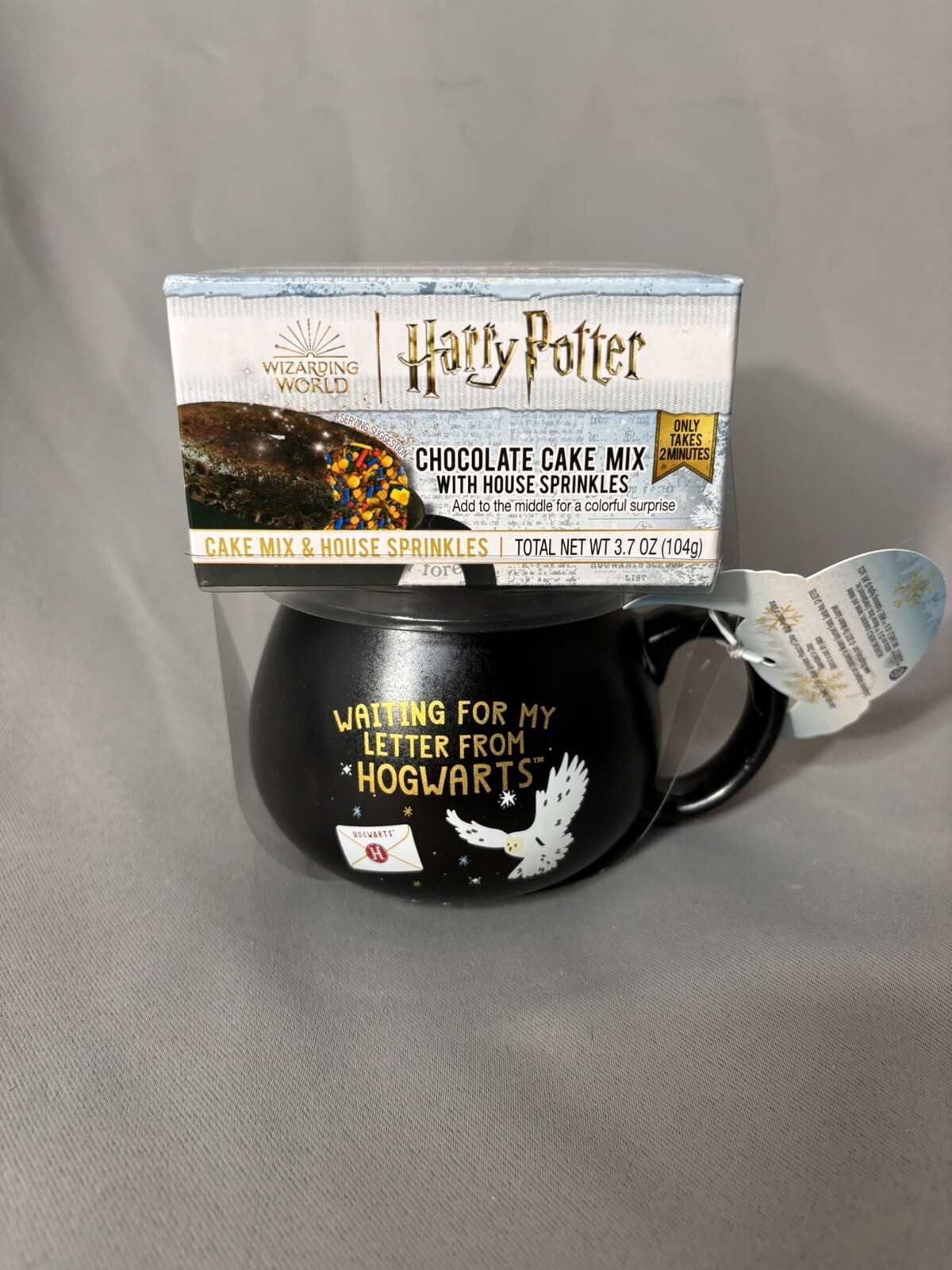 Harry Potter Cauldron Mug Cup Bowl with Chocolate Cake Mix Waiting for My Letter