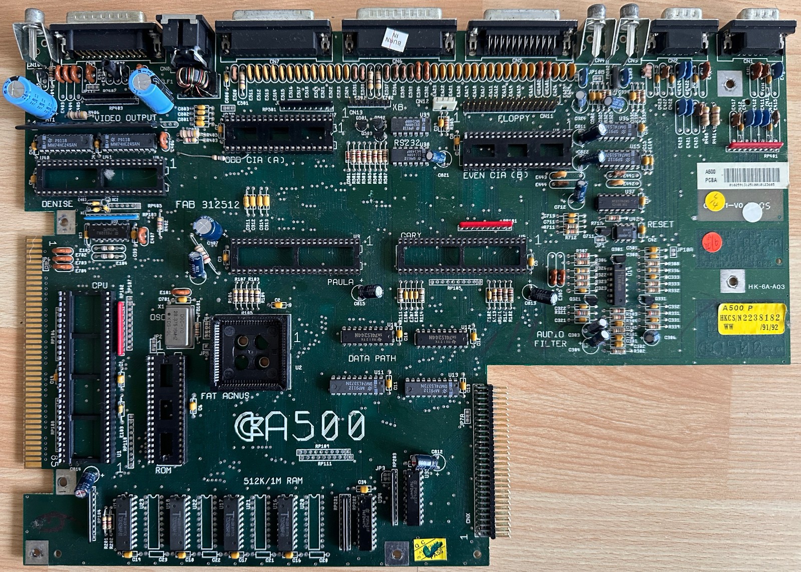 Carte Mère Rev 6A - AMIGA 500 sans Puce ´ S , Testé #02 26