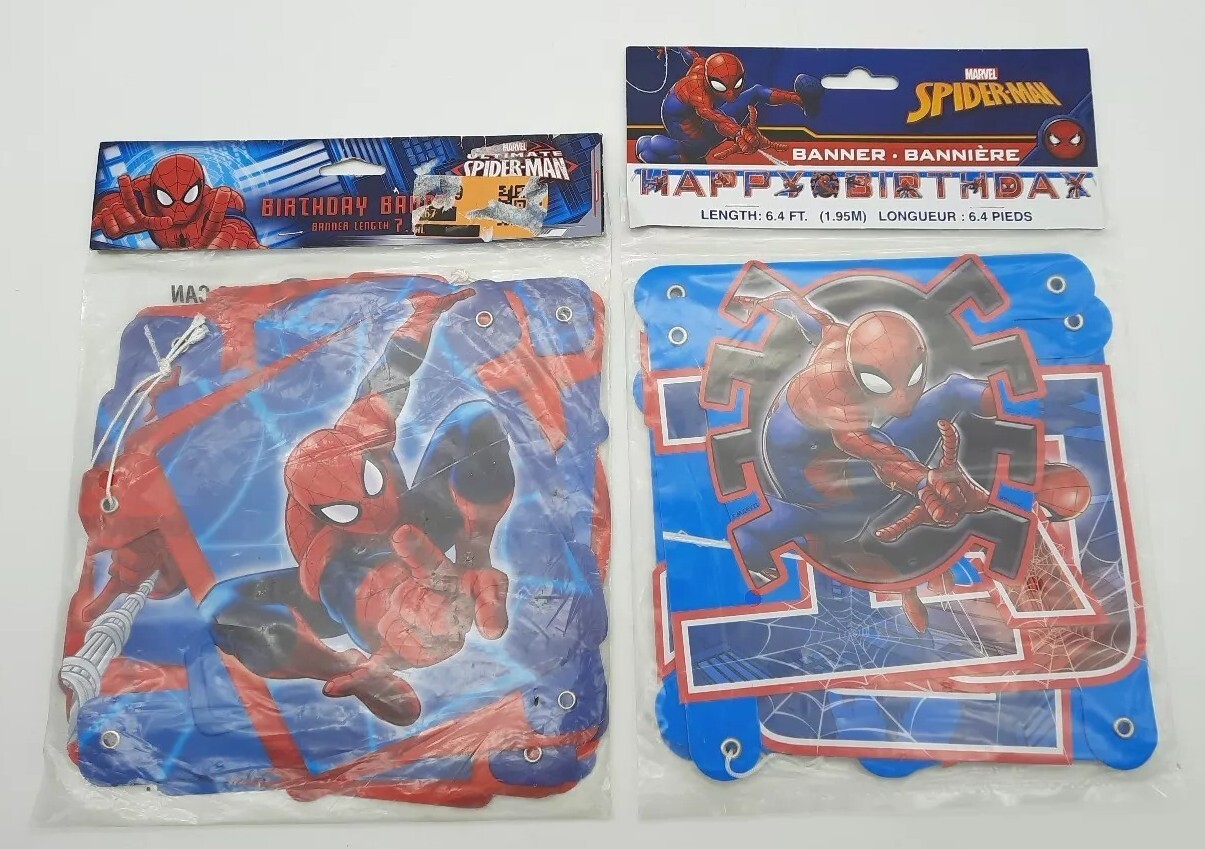 Spider Man Party Supplies Birthday Banners Decorations Lot Of 2 #59230 #5215689