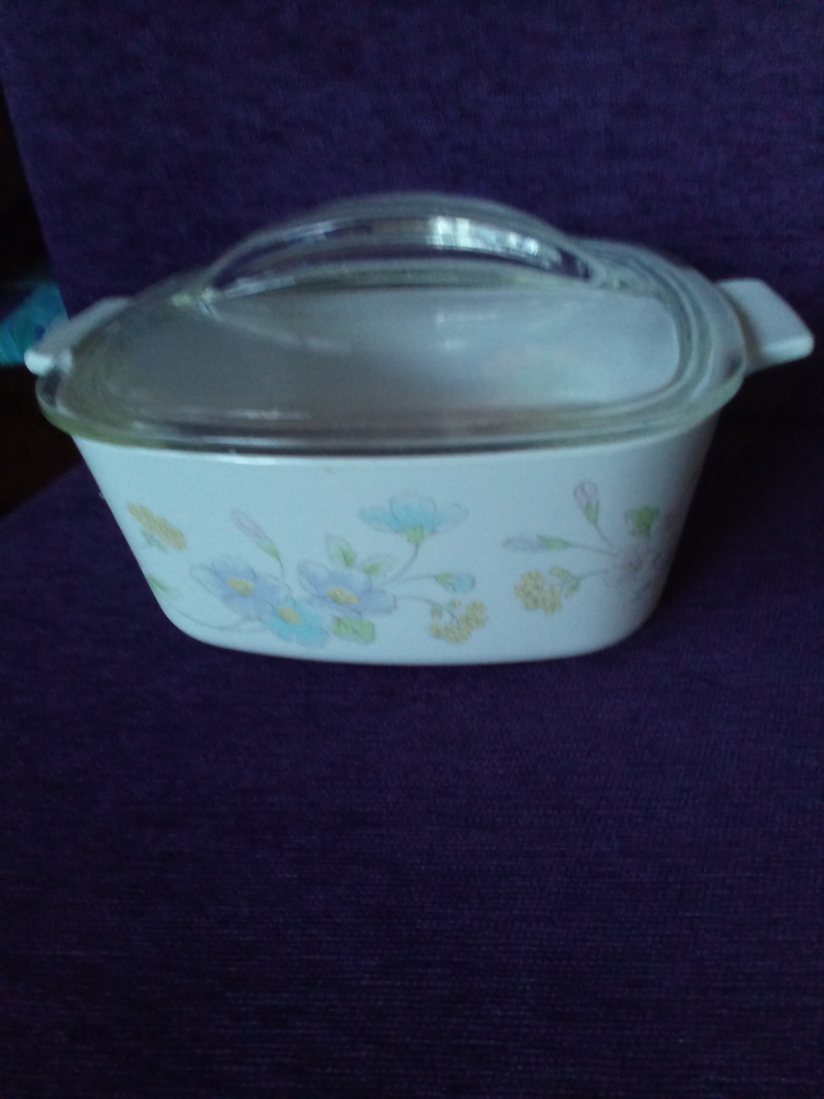 Vintage Corning Ware Pastel Bouquet 1.5 Liter Casserole Dish with Lid A-1 1/2-B