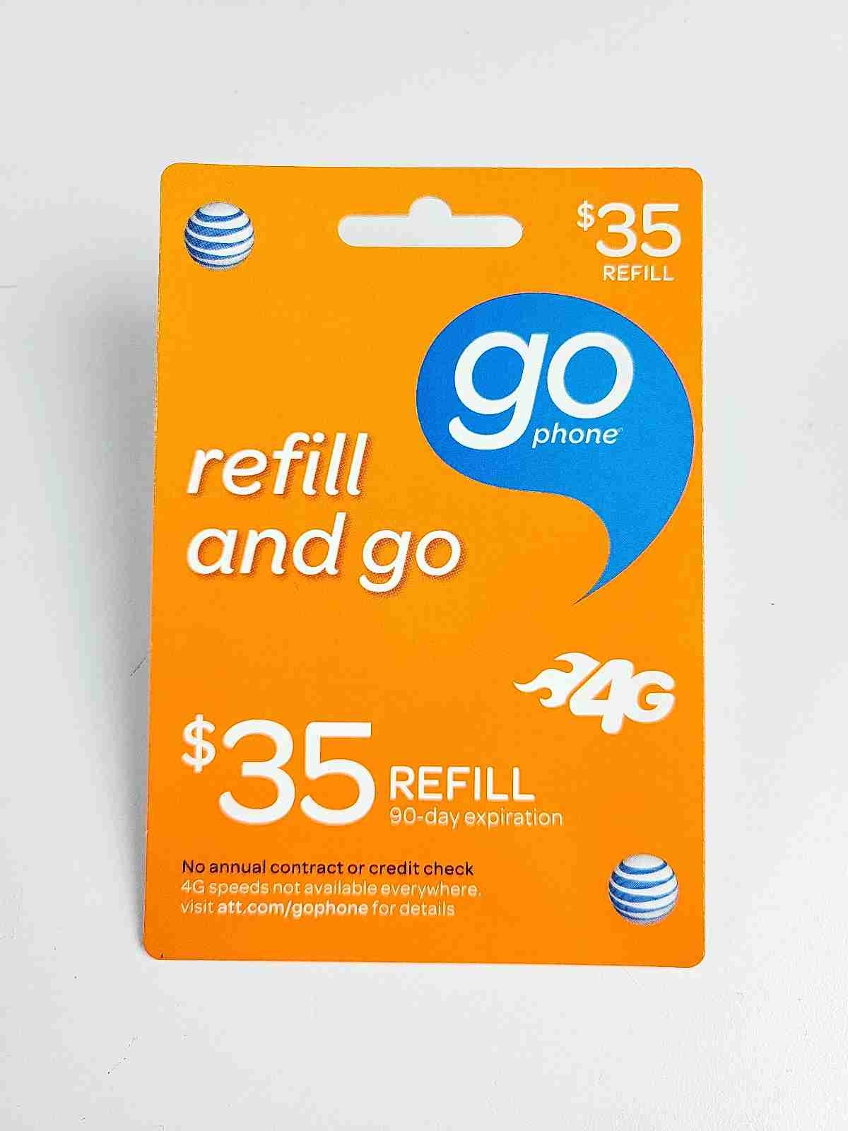 $35 AT&T Go Phone Prepaid Refill Card