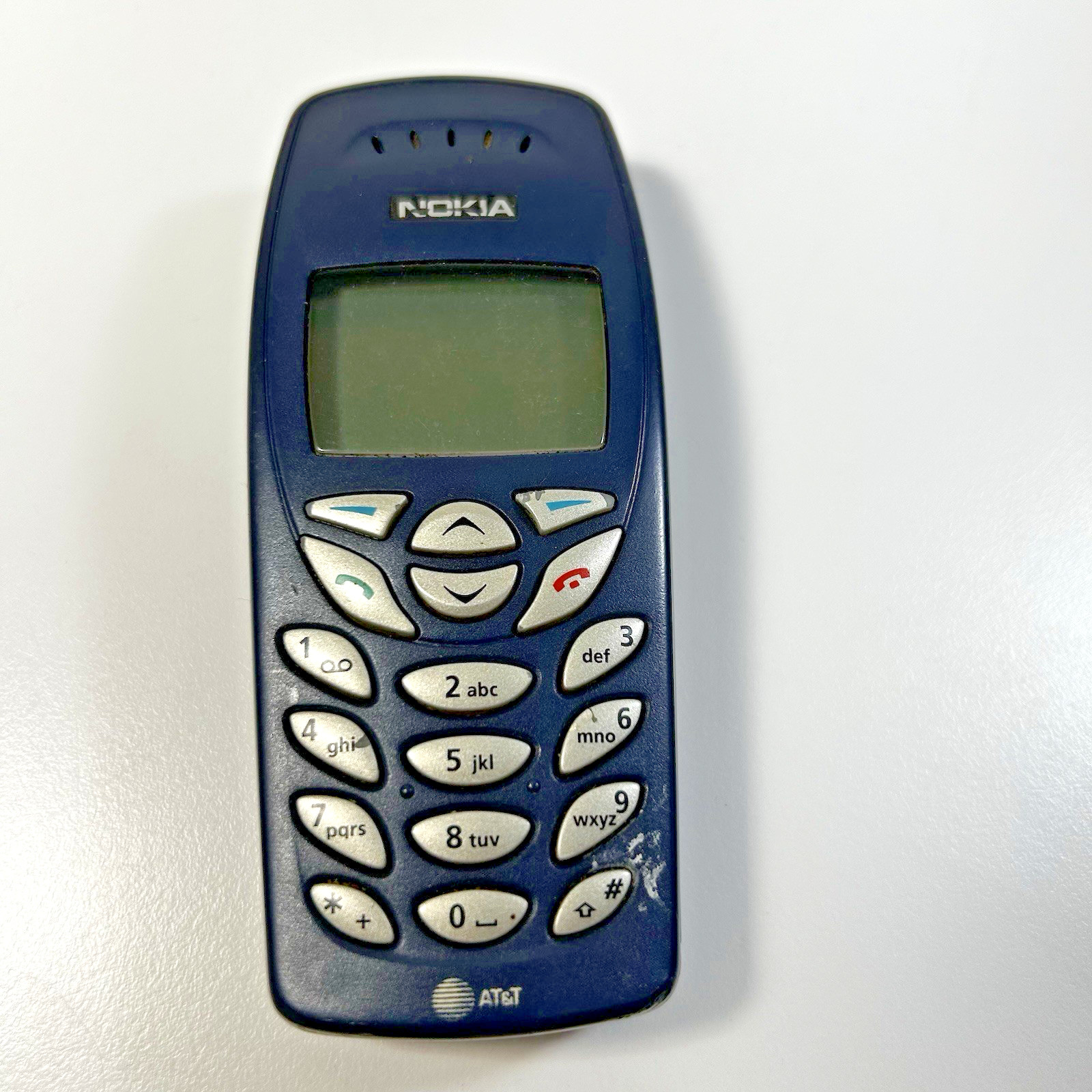 Vintage Nokia 1260 Candy Bar Cell Phone AT&T Blue Untested As-Is