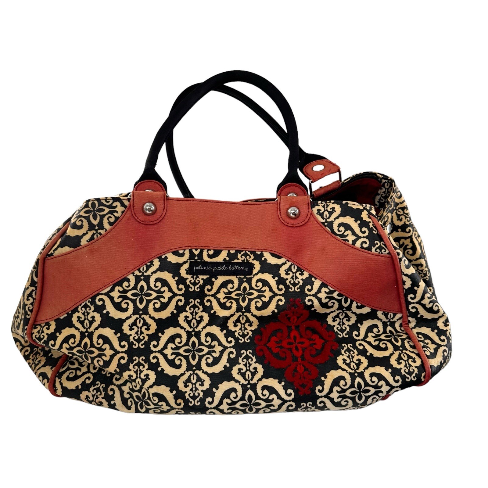 Petunia Pickle Bottom Wistful Weekender Diaper Bag Fez Tote Embroidered Read