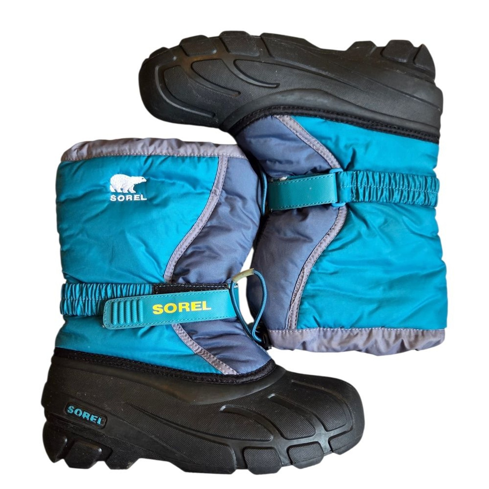 Sorel Kids' Blue and Black Winter Boots YOUTH 6