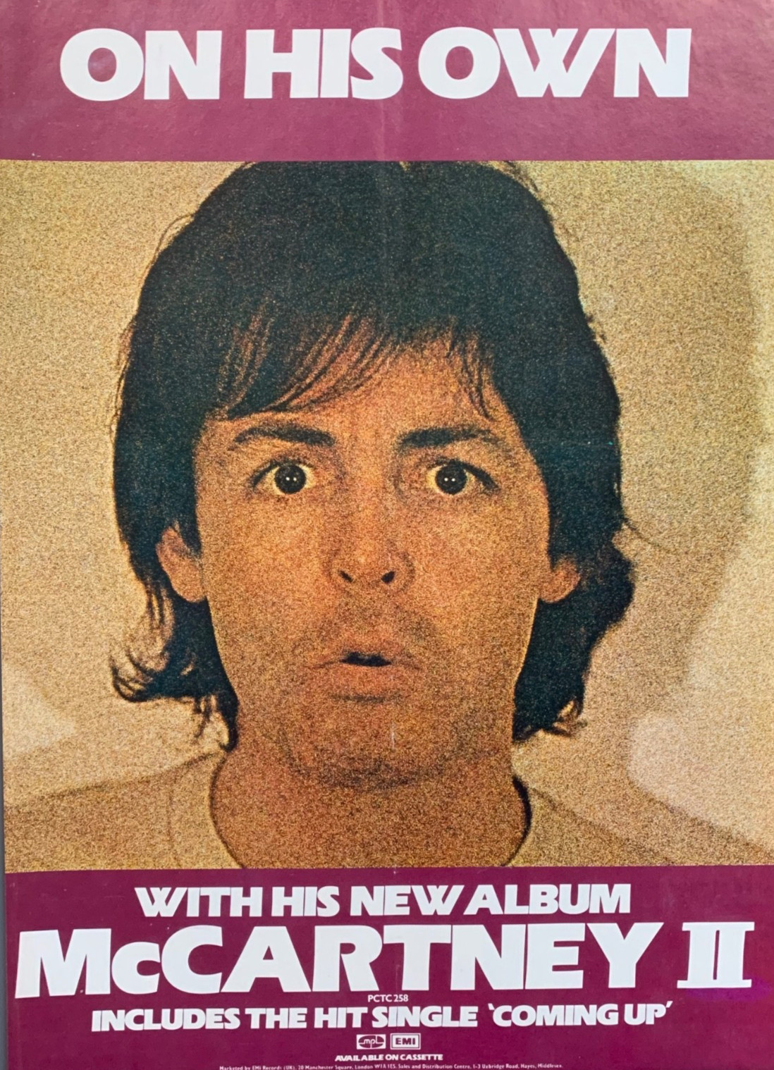 Paul McCartney II 1980 vintage UK POSTER ADVERT Beatles Wings