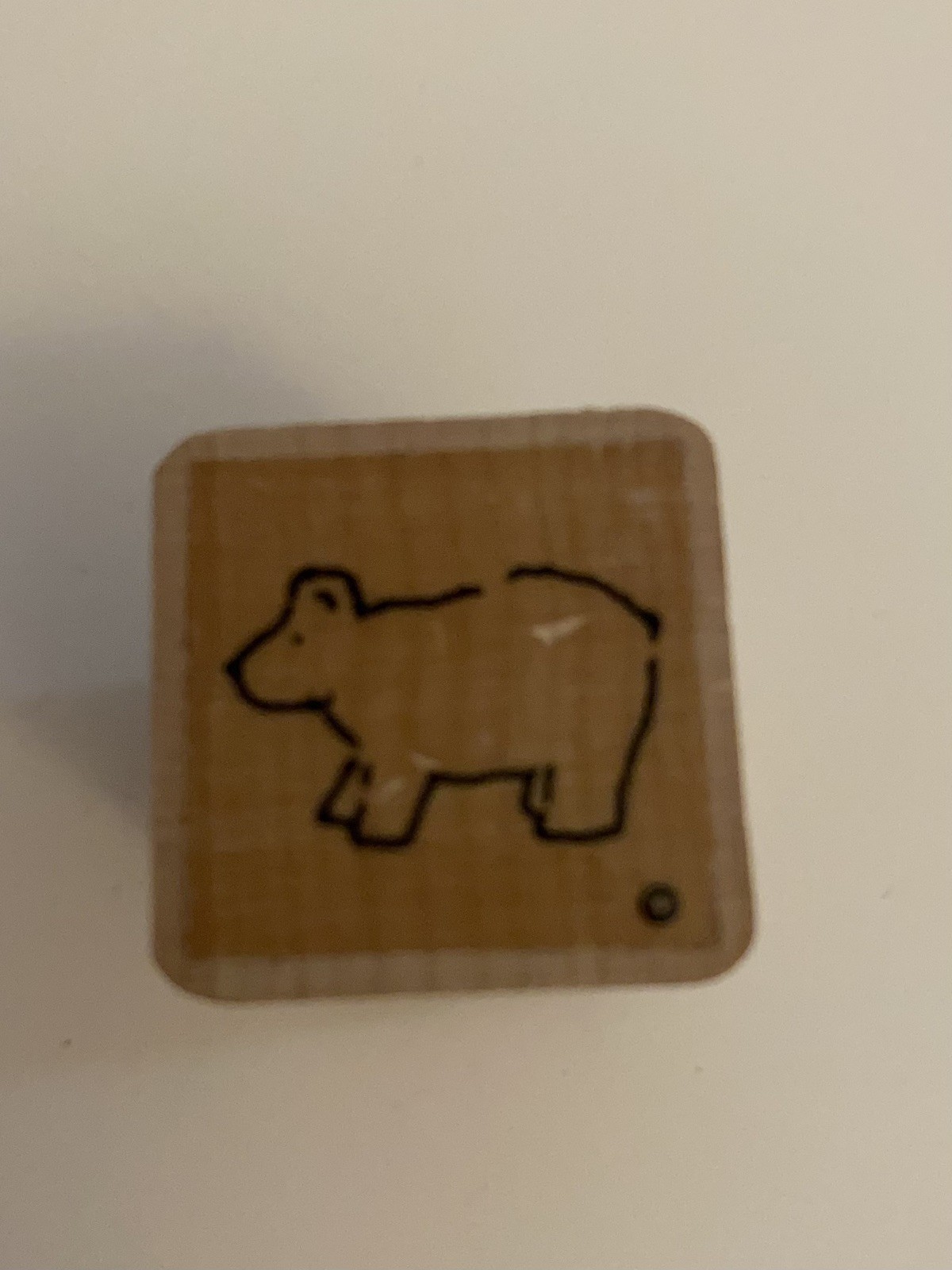 DOTS Bear Wood Mounted Rubber Stamp RS67