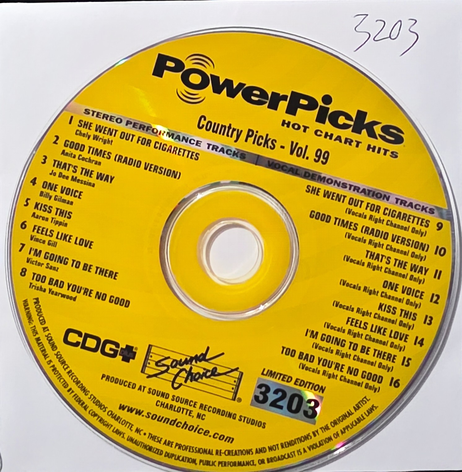 SC3203           SOUND CHOICE KARAOKE LOT LONG DRIVE