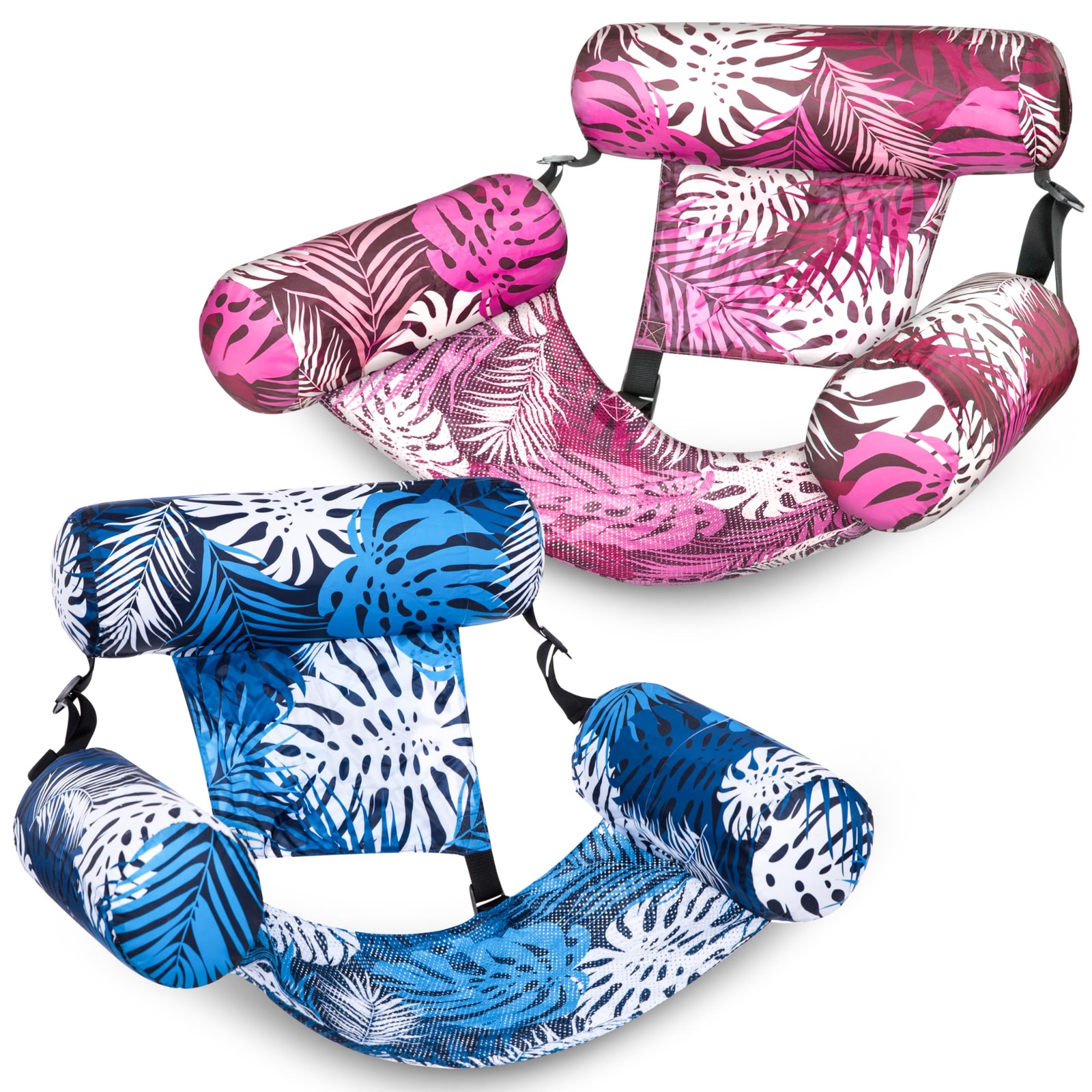 SLOOSH Inflatable Pool Floats Adult,2 Packs 36.5 inches x 32", Pink,Blue 