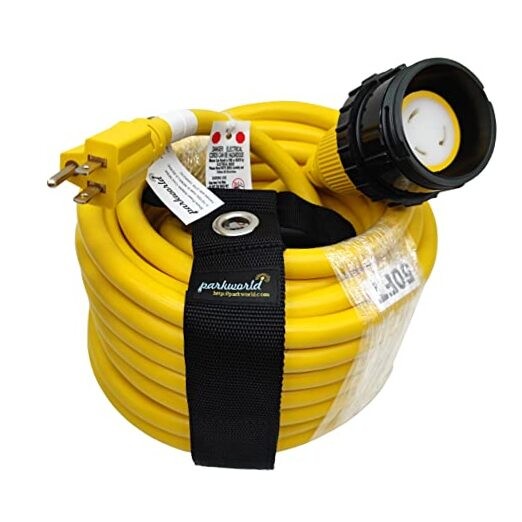  691968 Shore Power Adapter Cord Household 15A Male 5-15P to L5-30R 50FT