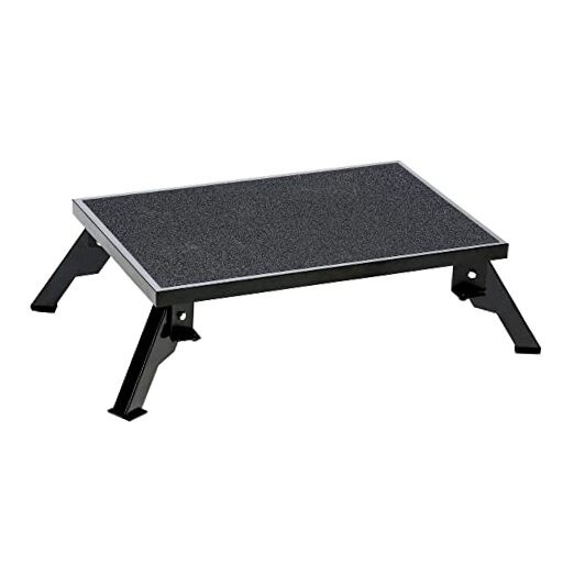  24″ x 16″ Adjustable RV Platform Step, Heavy-Duty Rust-Resistant Steel, 