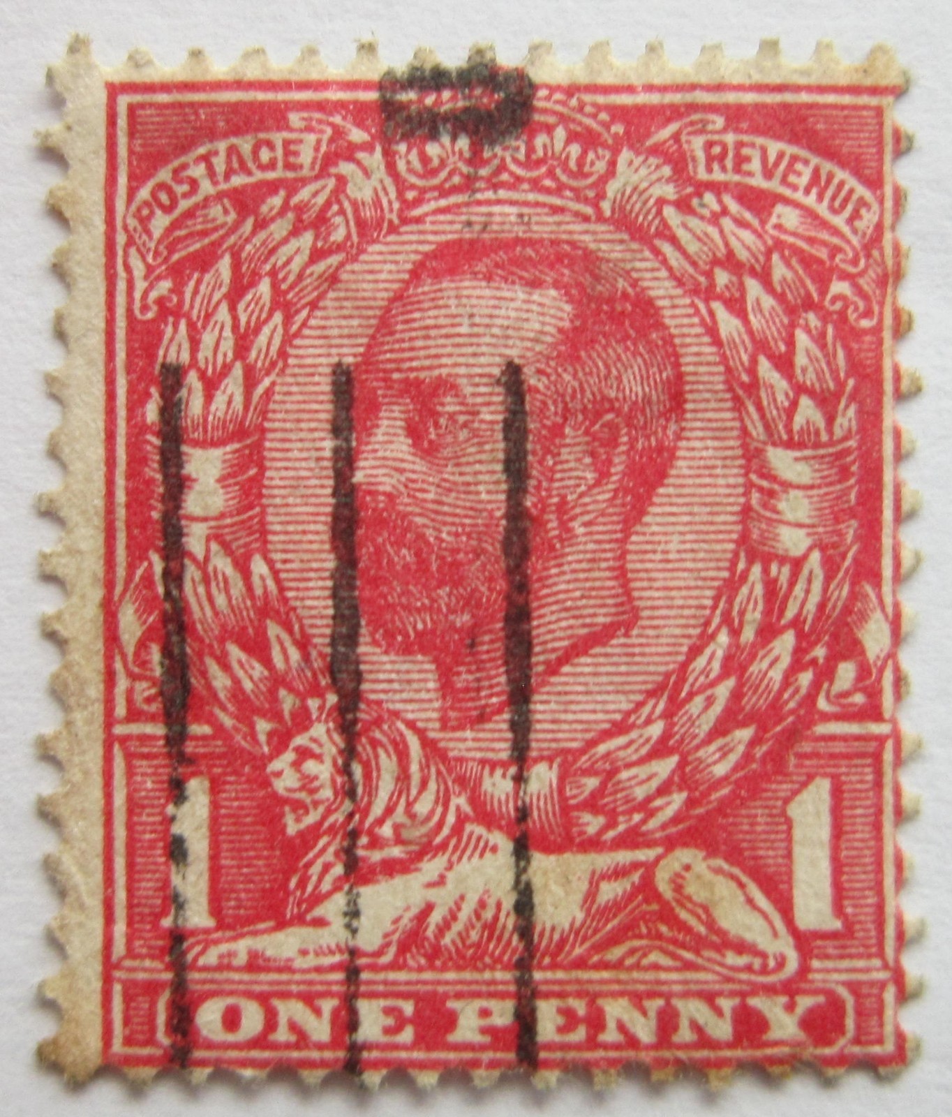 King George V 1d Red