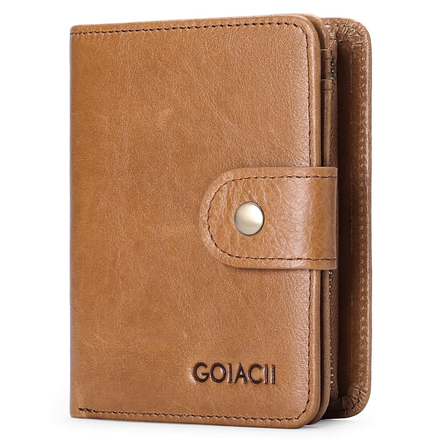 GOIACII Mens Wallet Genuine Leather Short Bifold RFID Blocking Wallets for Me...