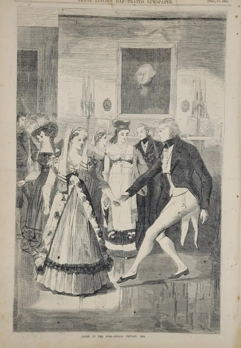 Frank Leslie's 12/16/1865  War of 1812   Hull's Victory 1814 / Reconstruction