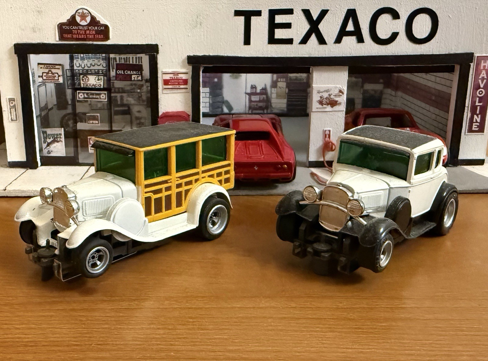 Custom AFX 4 Gear Chassis H.O. ‘29 Woodie Wagon ‘30 Ford Model A Coupe Slot Car